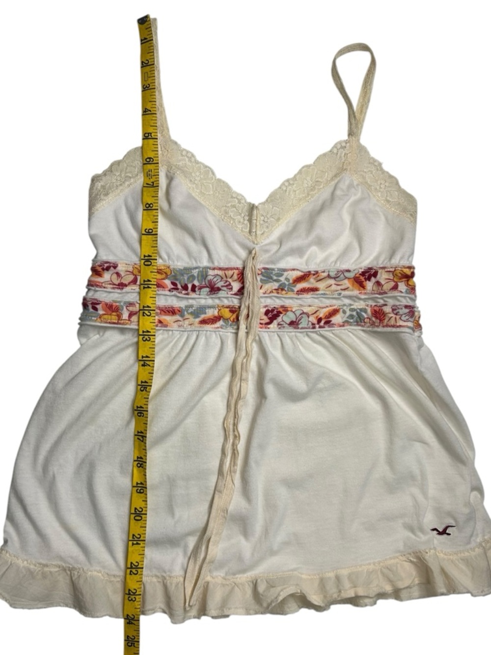 Y2K Hollister Coquette Lace Babydoll Tank Fairy Floral Empire Waist M - Picture 15 of 15